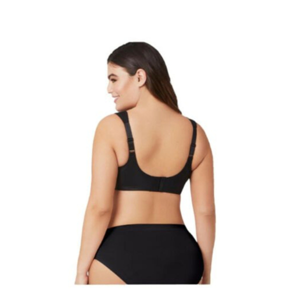 Glamorise Low Cut Wonderwire Lace Bra Underwire Size 44 F Black 1885 - Picture 2 of 3